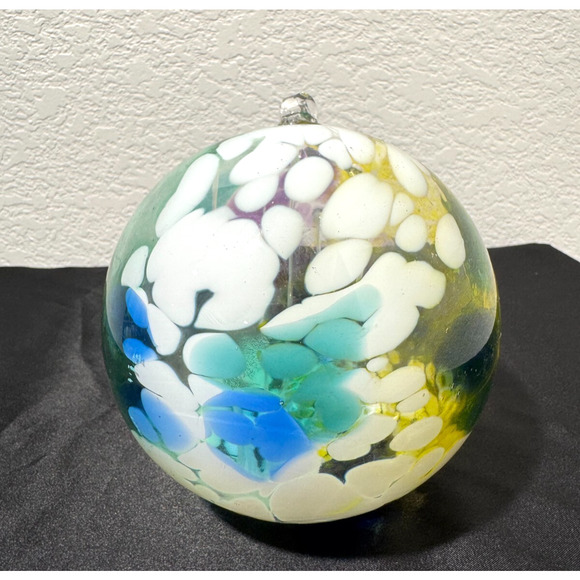 HUGE Art Glass Fairy Orb 5" Ball Ornament Stunning Colors - Picture 4 of 9